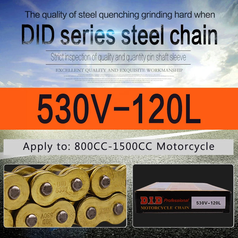 High Quality Motorcycle O-Ring Oil Seal Chain Sets for 428 DID Chain 136 Link 520 525 530 Chains 120 Links with Factory Sale