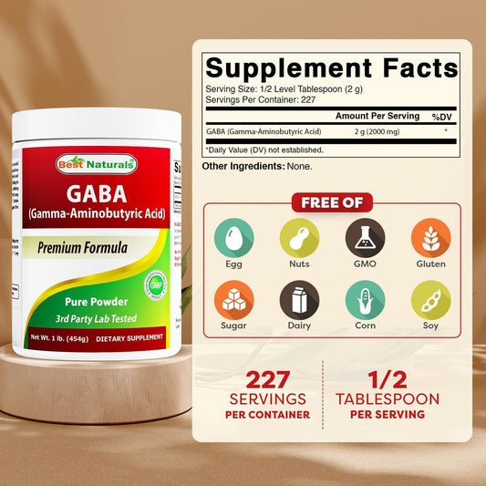 GABA (Gamma Aminobutyric Acid) Pure Powder 1 Pound