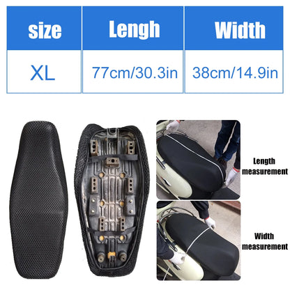 Upgrade Your Ride with the DSYCAR Anti-Slip 3D Mesh Fabric Seat Cover - Breathable, Waterproof, and Comfort-Enhancing for Motorcycles and Scooters