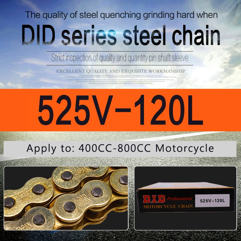 High Quality Motorcycle O-Ring Oil Seal Chain Sets for 428 DID Chain 136 Link 520 525 530 Chains 120 Links with Factory Sale