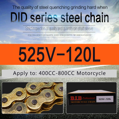 High Quality Motorcycle O-Ring Oil Seal Chain Sets for 428 DID Chain 136 Link 520 525 530 Chains 120 Links with Factory Sale