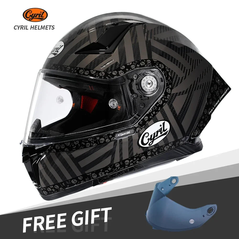 Lightweight Carbon Fiber Motorcycle Helmet Real Carbon Fiber Full Face Motorcycle Helmets Men Women DOT Motorcycle Helmets