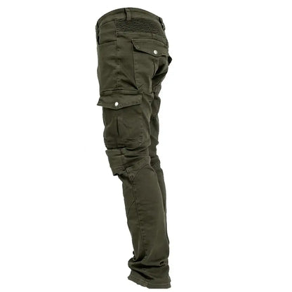 Men Motorcycle Riding Pants Motocross Racing Jeans Protective Pants with 4 X Detachable CE Certified Knee Hip Protector Pads