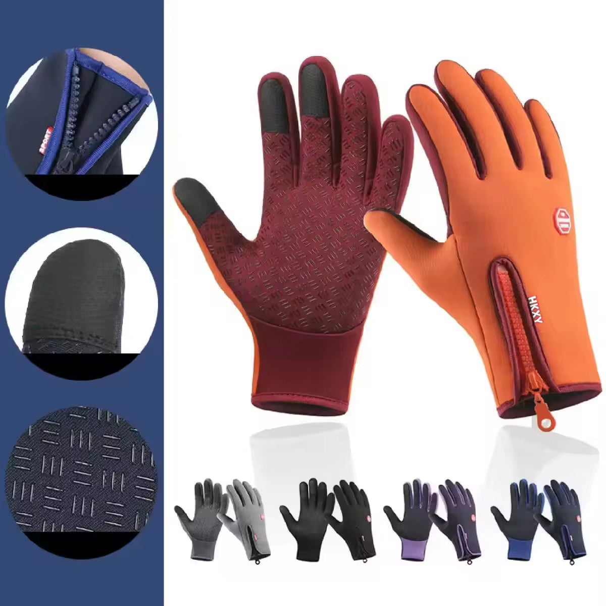 Touchscreen Warm Gloves Outdoor Cycling Driving Motorcycle Waterproof Cold Gloves Windproof Non-Slip Womens Men Winter Ski Glove