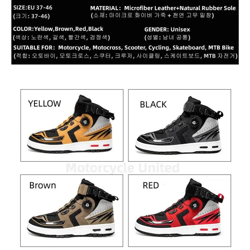 Breathable Motorcycle Boots Men Women Biker Shoes Casual Men'S Sneakers Microfiber Motocross Shoes Motorcycle Supplies