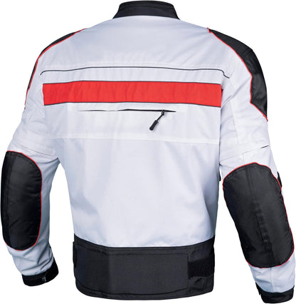 Waterproof Motorcycle Jacket Men Polyester Padded Biker Jacket Men with CE Armor Powersports Protective Jackets Featuring Padded Collar for Comfort.