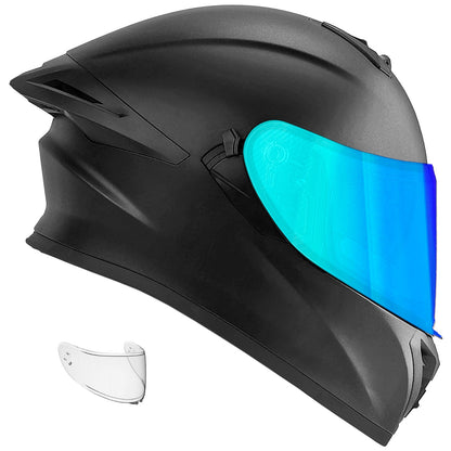 NEW Motorcycle Helmets DOT Full Face Matte Black + SHIELD OPTIONS - S M L XL XXL
