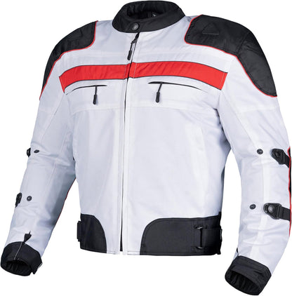 Waterproof Motorcycle Jacket Men Polyester Padded Biker Jacket Men with CE Armor Powersports Protective Jackets Featuring Padded Collar for Comfort.
