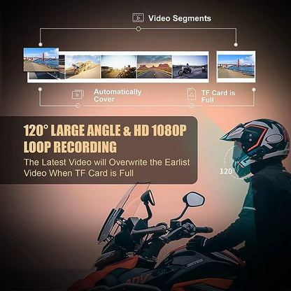 Experience the Freedom of the Open Road with the R1 Plus Motorcycle Intercom Helmet Headset - Bluetooth Connectivity, 1080P Video Recording, and Handsfree Communication!