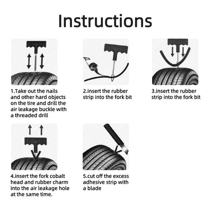 Motorcycle Tire Repair Kit Car Puncture Plug Tools Tyre Puncture Emergency for Tire Strips Stirring Glue Repair Tool Kit
