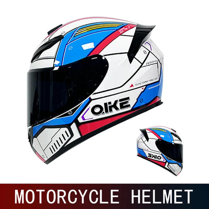 DOT Motorcycle Full Helmet Male Large Tail Retro Cruise Motorcycle Helmet Motorcycle Helmet Full Coverage to Keep Warm.