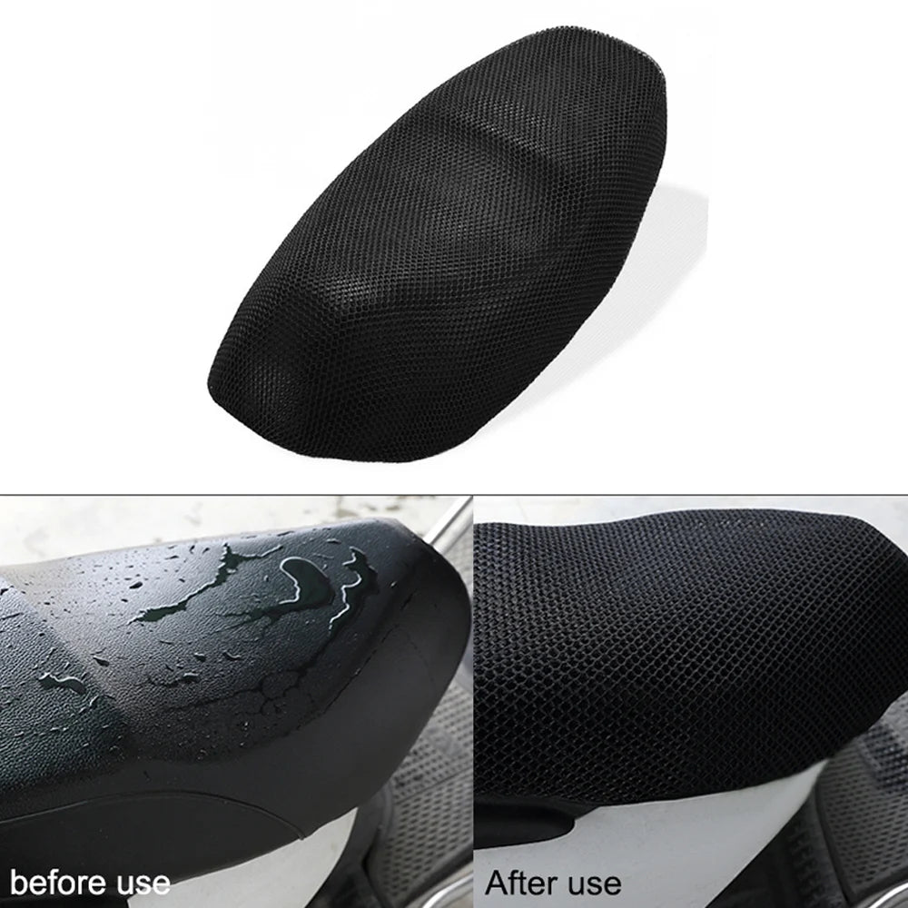Upgrade Your Ride with the DSYCAR Anti-Slip 3D Mesh Fabric Seat Cover - Breathable, Waterproof, and Comfort-Enhancing for Motorcycles and Scooters