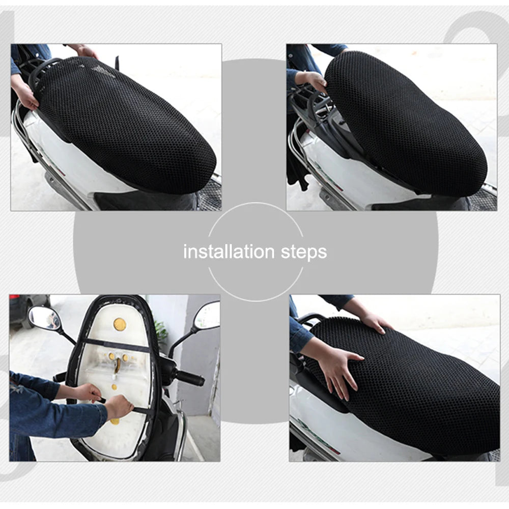 Upgrade Your Ride with the DSYCAR Anti-Slip 3D Mesh Fabric Seat Cover - Breathable, Waterproof, and Comfort-Enhancing for Motorcycles and Scooters