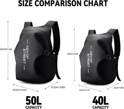 Versatile Waterproof Motorcycle Backpack - Perfect for Helmets, Sports Gear, and Daily Essentials - Stylish Black Design