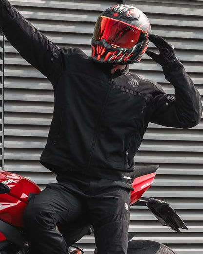Ultimate Motorcycle Riding Jacket for Men - Featuring Mesh CE Armor and Detachable Thermal Liner for All-Season Comfort