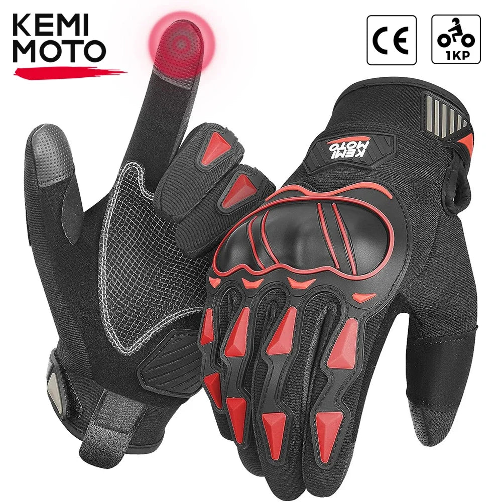 Summer Motorcycle Gloves CE 1KP Riding Gloves Hard Knuckle Touchscreen Motorbike Tactical Gloves for Dirt Bike Motocross ATV UTV