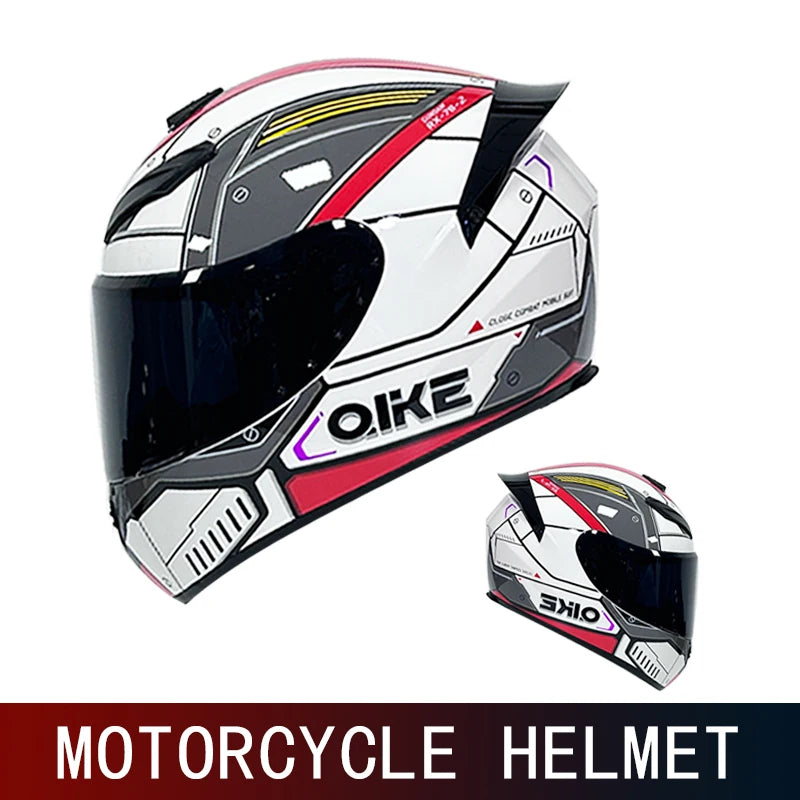 DOT Motorcycle Full Helmet Male Large Tail Retro Cruise Motorcycle Helmet Motorcycle Helmet Full Coverage to Keep Warm.