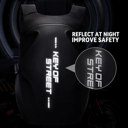 Motorcycle Backpack,Waterproof Helmet Backpack for Men and Women,Motorcycle Tail Bag,Motorcycle Accessories,Black