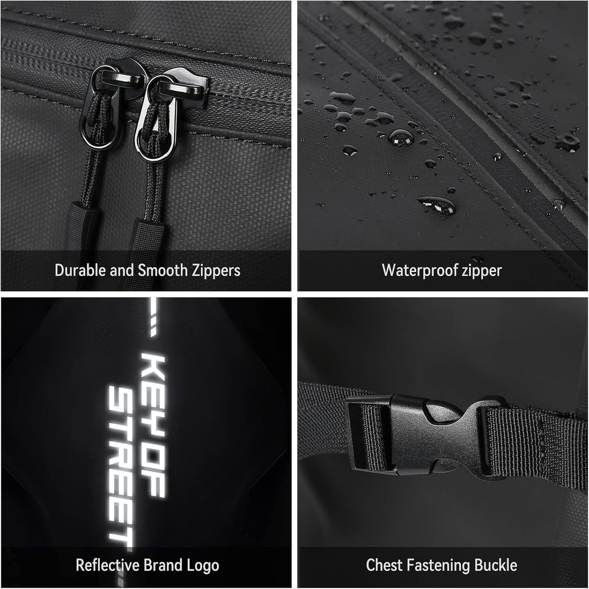 Versatile Waterproof Motorcycle Backpack - Perfect for Helmets, Sports Gear, and Daily Essentials - Stylish Black Design