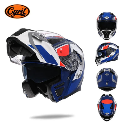 Flip up Motorcycle Helmet with Sunglasses Visor Dual Lens Full Face Moto Helmet  Motorcycle Helmets Motorcycle Equipments