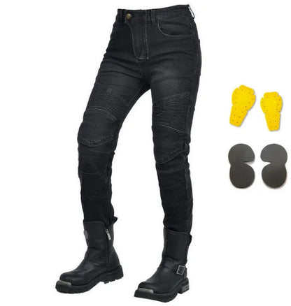 Stretch Motorcycle Jeans with Removable Pads