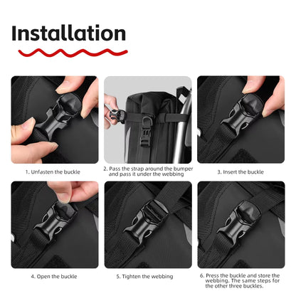 Motorcycle Bumper Bag Waterproof Frame Crash Bar Pack Outdoor Cycling Tool Placement Bag with Inner Support Board
