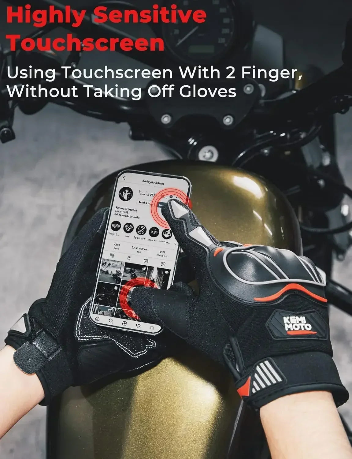 Summer Motorcycle Gloves CE 1KP Riding Gloves Hard Knuckle Touchscreen Motorbike Tactical Gloves for Dirt Bike Motocross ATV UTV