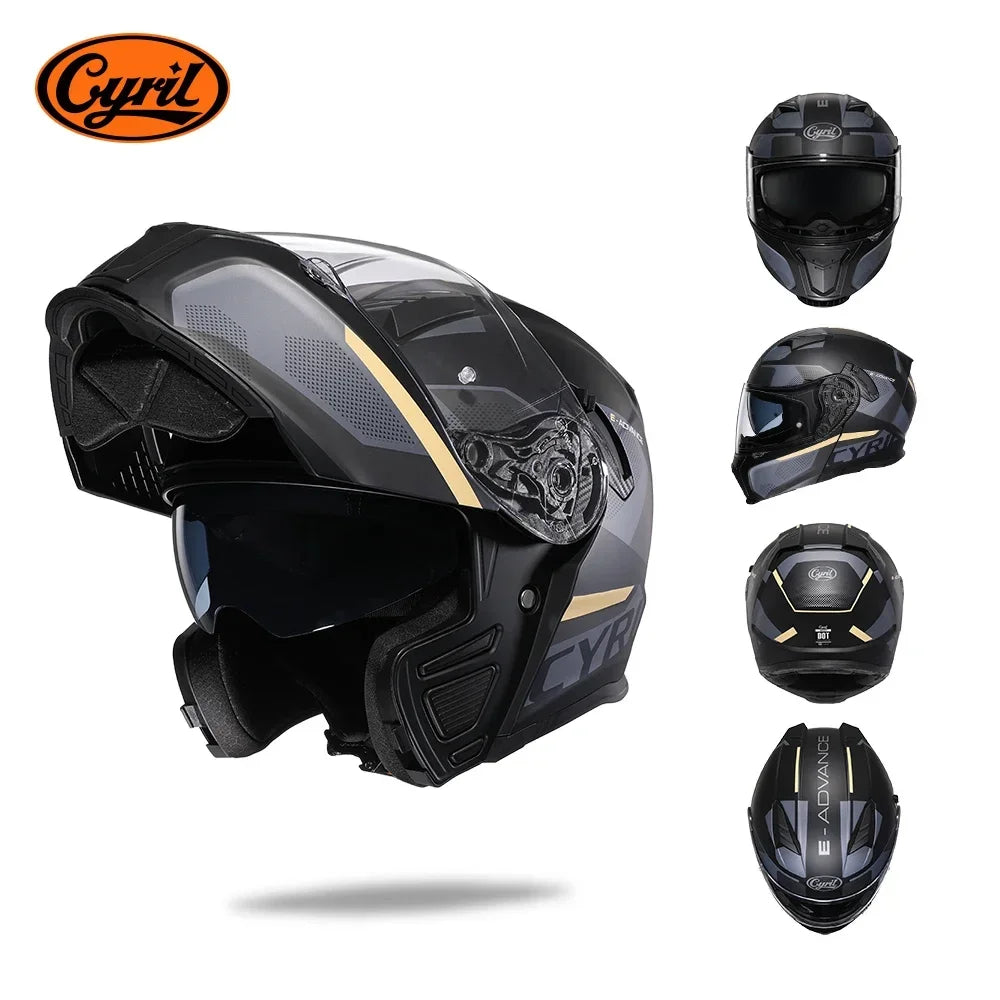 Flip up Motorcycle Helmet with Sunglasses Visor Dual Lens Full Face Moto Helmet  Motorcycle Helmets Motorcycle Equipments