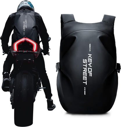 Motorcycle Backpack,Waterproof Helmet Backpack for Men and Women,Motorcycle Tail Bag,Motorcycle Accessories,Black