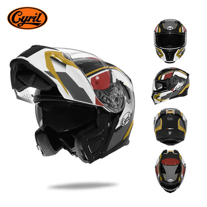 Flip up Motorcycle Helmet with Sunglasses Visor Dual Lens Full Face Moto Helmet  Motorcycle Helmets Motorcycle Equipments