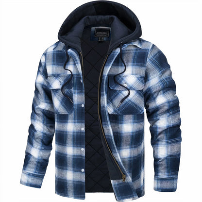 Hoodie Jacket - Plaid - Quilted Liner - Zip-Up Hoodie - Men'S Jacket