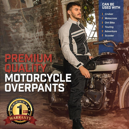 Motorcycle Pants for Men-Dual Sport Dirt Bike Gear -Riding Pants-Waterproof Armor Protective Black
