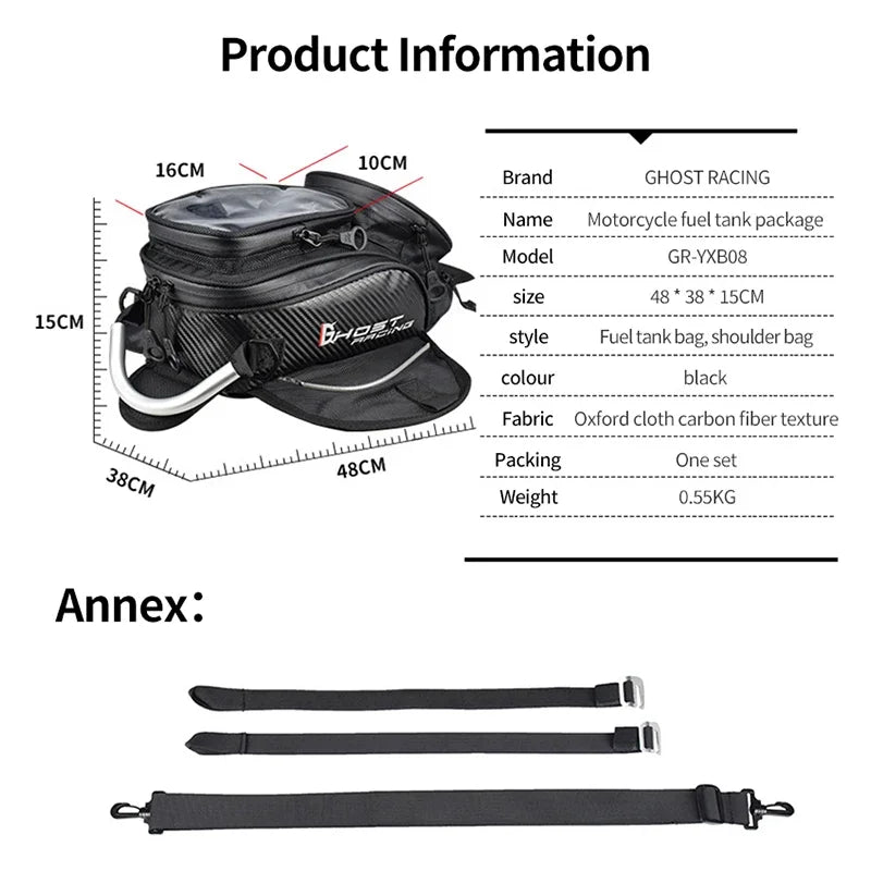 Motorcycle Fuel Tank Bag Touchable Navigation Magnet Bag Motorbike Dust Bag Motorcycle Rider Satchel Fanny Pack Equipment