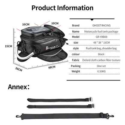 Motorcycle Fuel Tank Bag Touchable Navigation Magnet Bag Motorbike Dust Bag Motorcycle Rider Satchel Fanny Pack Equipment