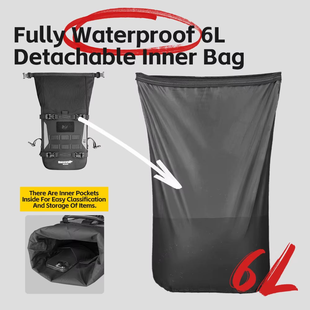Motorcycle Bumper Bag Waterproof Frame Crash Bar Pack Outdoor Cycling Tool Placement Bag with Inner Support Board