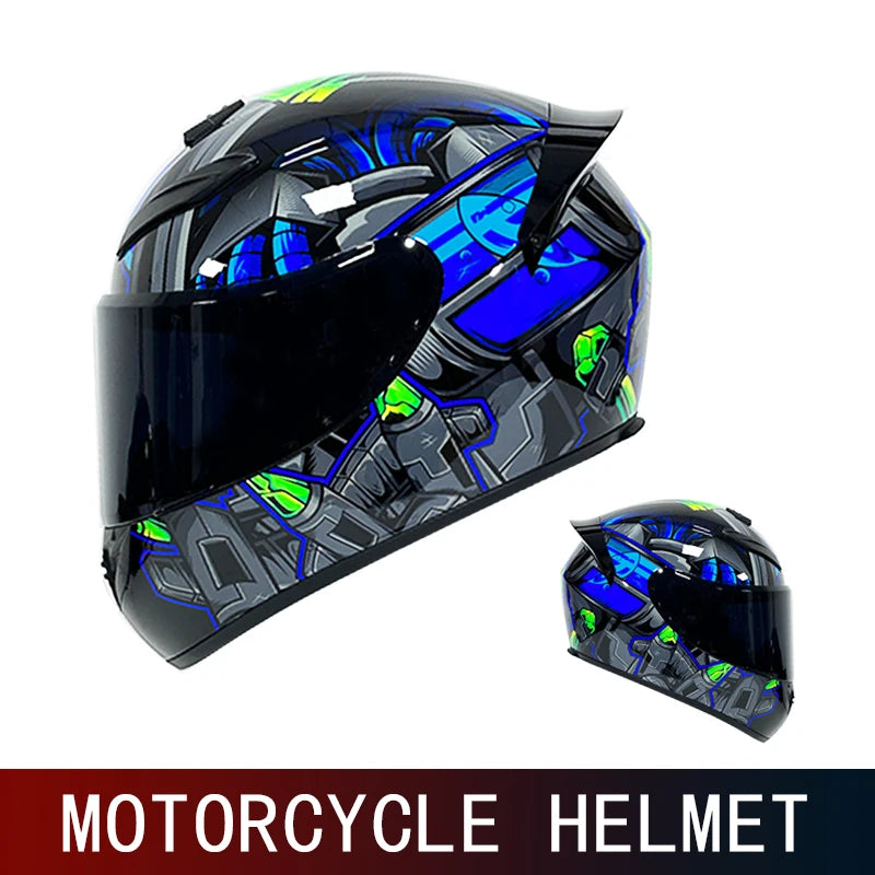 DOT Motorcycle Full Helmet Male Large Tail Retro Cruise Motorcycle Helmet Motorcycle Helmet Full Coverage to Keep Warm.