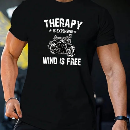 Rev Up Your Style with Our Men's Motorcycle Graphic T-Shirt - Ultra-Casual Short Sleeve Tee for Summer Riding Adventures