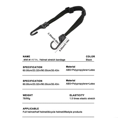 SEAMETAL Motorcycle Elastic Rope Motorcycle Helmet Fixed Strap Adjustment Fix Rope 60Cm/90Cm