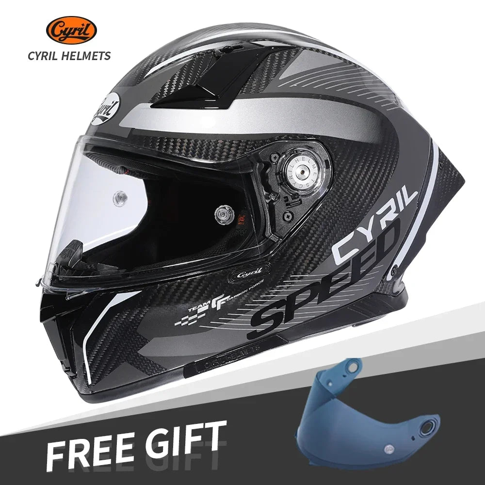 Lightweight Carbon Fiber Motorcycle Helmet Real Carbon Fiber Full Face Motorcycle Helmets Men Women DOT Motorcycle Helmets