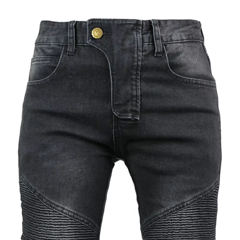 Motorcycle Pants Pantalon Moto Green Moto Jeans Woman Boyfriends Motorcycle Leisure Women'S Jeans Blue Riding High Waist Jeans