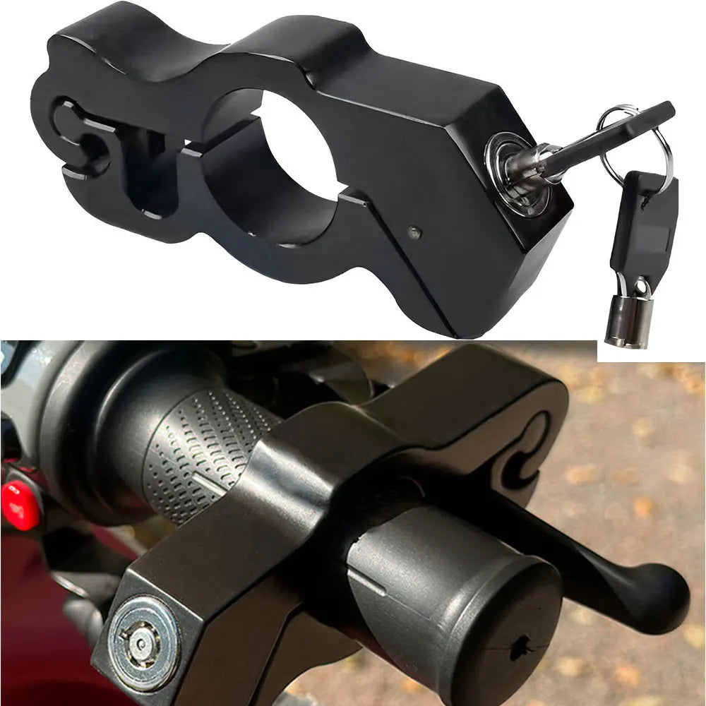 Secure Your Ride: 1PCS Anti-Theft Motorcycle Handlebar Lock - Durable Aluminum Alloy Brake Lock for Bikes and ATVs