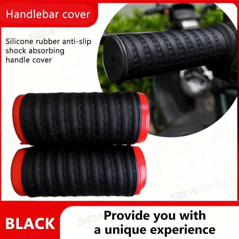Enhance Your Ride with SEAMETAL Universal Motorcycle Silicone Handlebar Covers - Non-Slip, Self-Shrinking Grip Protection