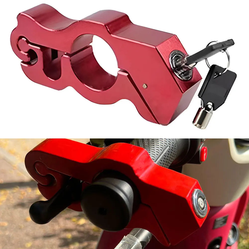 Secure Your Ride: 1PCS Anti-Theft Motorcycle Handlebar Lock - Durable Aluminum Alloy Brake Lock for Bikes and ATVs