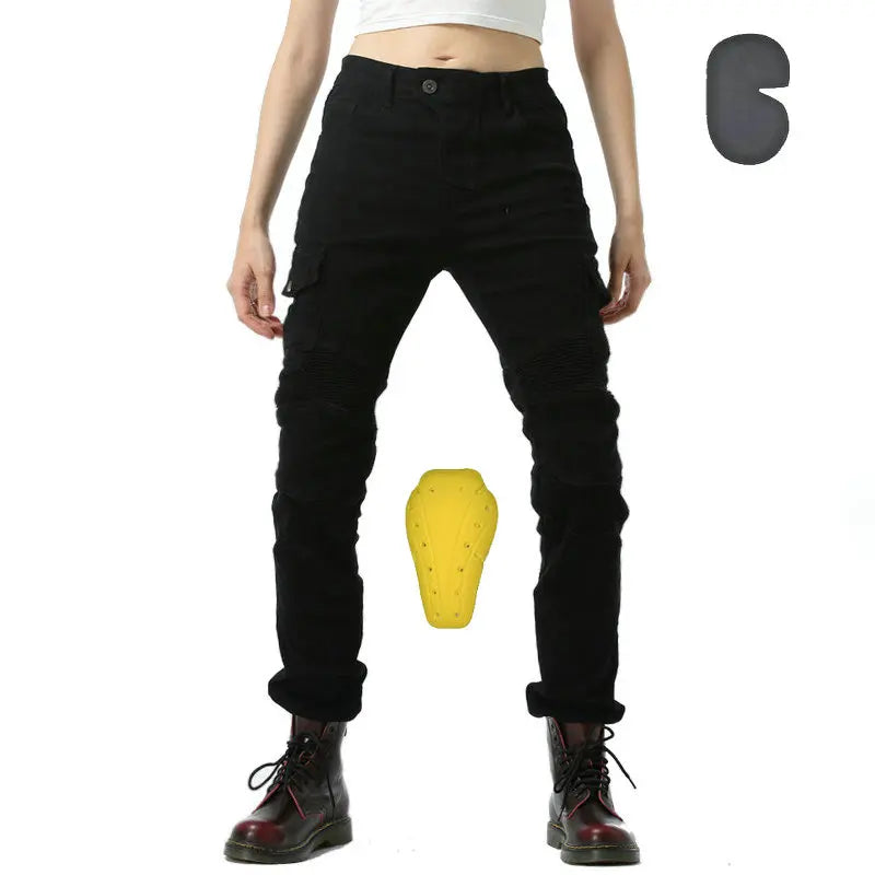 Stretch Motorcycle Jeans with Removable Pads