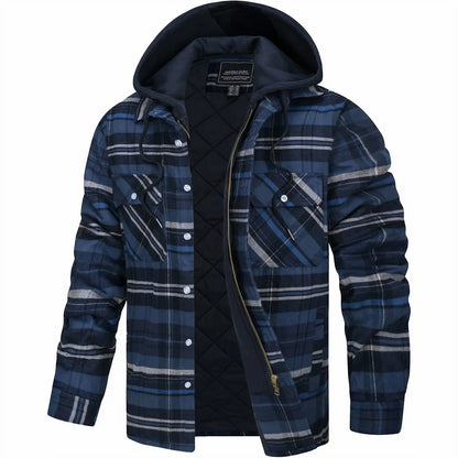 Hoodie Jacket - Plaid - Quilted Liner - Zip-Up Hoodie - Men'S Jacket