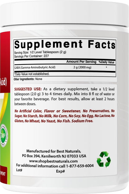 GABA (Gamma Aminobutyric Acid) Pure Powder 1 Pound