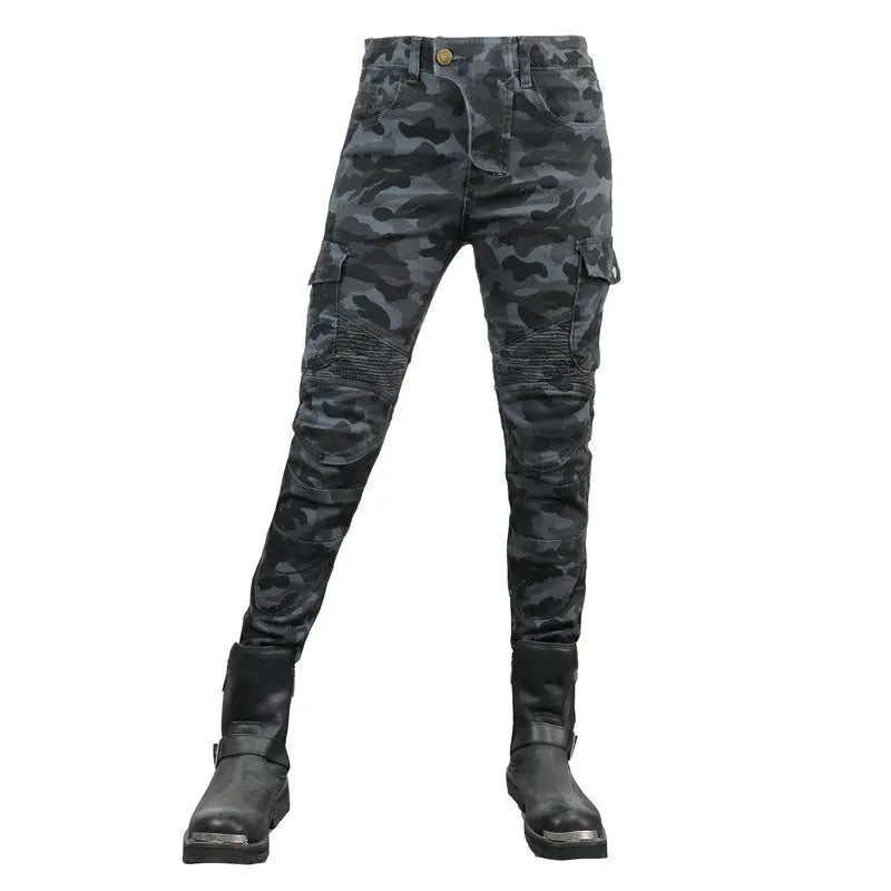 Stretch Motorcycle Jeans with Removable Pads
