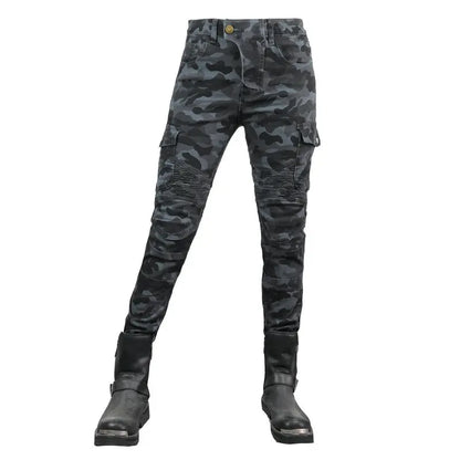 Stretch Motorcycle Jeans with Removable Pads