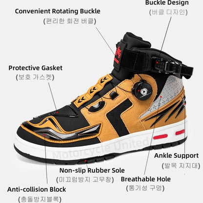 Breathable Motorcycle Boots Men Women Biker Shoes Casual Men'S Sneakers Microfiber Motocross Shoes Motorcycle Supplies