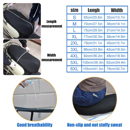 Upgrade Your Ride with the DSYCAR Anti-Slip 3D Mesh Fabric Seat Cover - Breathable, Waterproof, and Comfort-Enhancing for Motorcycles and Scooters